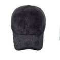 thumbnail image 3 of Wensltd Winter Plush Baseball Hat for Women Outdoor Solid Color Warm Style Cold Weather Black, 3 of 4