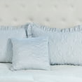 thumbnail image 4 of Home Soft Things 4 Piece Ruffle Matte Satin Bedspread Set - Light Blue - Queen (60" x 80" + 24"), 4 of 7