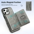 thumbnail image 5 of for iPhone 12 Pro Max Wallet Case, Magnetic Phone Cover Compatible with Mag-Safe, 2-in-1 Detachable PU Leather Credit Card Holder Slots Purse with Kickstand Shockproof Protective Case, Gray, 5 of 10