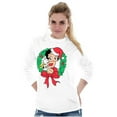 thumbnail image 3 of Santa Betty Boop Christmas Wreath Women Plus Size Long Sleeve Tee Brisco Brands 3X, 3 of 5