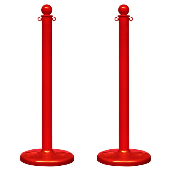 2.5 Inch Red Medium Duty Stanchion (2 Pk)