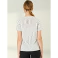 thumbnail image 5 of DARING DIVA V Neck Dots Printed Work Office Blouse Top XS White, 5 of 6