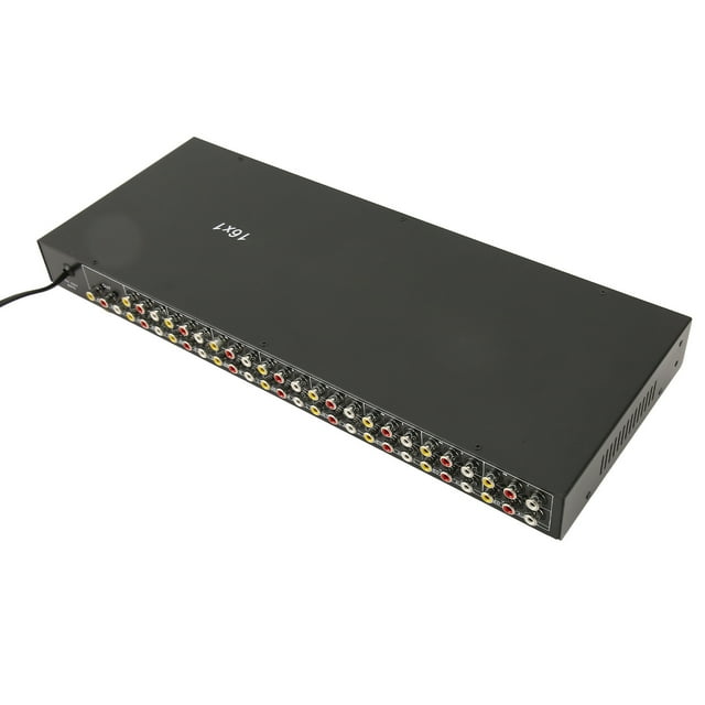 16 Way AV Switch Switcher, 16 in 1 Out Switcher Sound Video Switcher, Stereo Audio Selector Box for DVD STB Game Consoles TV Computer