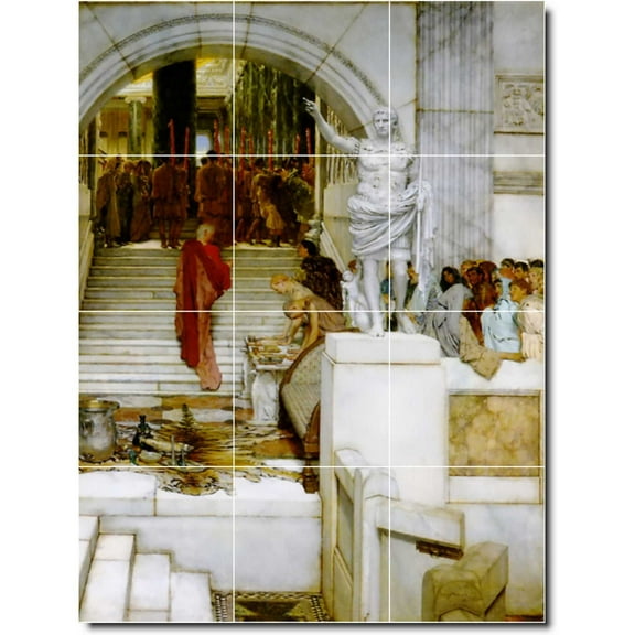 Ceramic Tile Mural-Lawrence Alma-Tadema Historical Painting 78. 12.75" w x 17" h using (12) 4.25 x 4.25 ceramic tiles