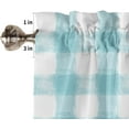 thumbnail image 5 of Aqua Buffalo Plaid Check Kitchen Curtain Valance, Window Curtain Valance Rod Pocket, 1 Panel Small Valances Window Treatment for Bathroom Living Room Cafe (54x18in Vintage Farmhouse), 5 of 5