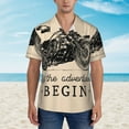 thumbnail image 4 of Daiia Let The Adventure Begin Hawaiian Shirt for Men Gentle Cotton Regular Short Sleeve Casual-XX-Large, 4 of 9