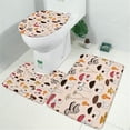thumbnail image 2 of Colorful Mushroom Assortment Light Pink Pattern Bathroom Rugs Sets 3 Piece,Toilet Cover Set,Absorbent Non Slip Bathroom Mats Sets with U-Shaped Contour Rug Toilet Rug Set, 2 of 5
