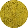 thumbnail image 1 of Ahgly Company Indoor Round Abstract Yellow Modern Area Rugs, 4' Round, 1 of 4