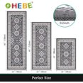 thumbnail image 3 of Juego de alfombras de cocina HEBE Boho de 3 piezas con alfombra antideslizante y lavable, 3 of 7