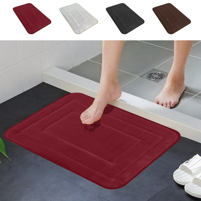 Xihbxyly Despacho de Almacén Alfonbra de Baño de Vellón Coral, Absorbente de Agua, Antideslizante, para Cocina, Lavable a Máquina, Apta para Bañera y Ducha