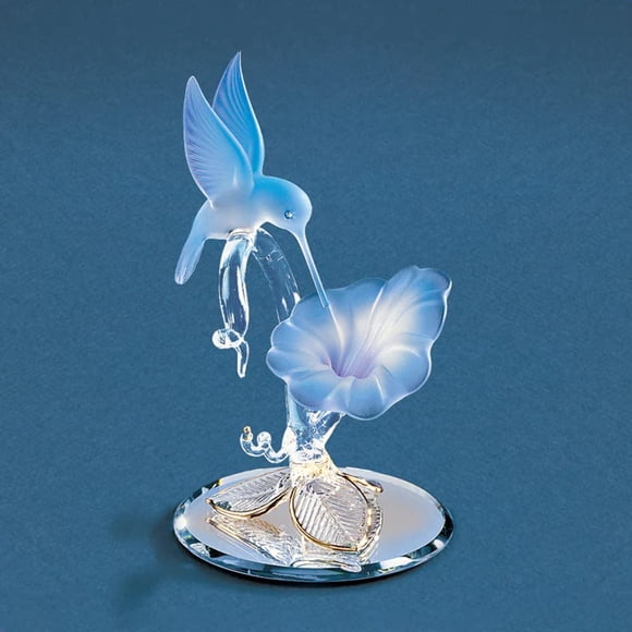 Figura de cristal con forma de barón y colibrí azul, 4,5 cm