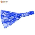 thumbnail image 3 of Spencer 2 Pack Women Tie Dye Headbands Stretch Head Bands Sweat Absorbent Elastic Yoga Hairband for Running Yoga Fitness "Blue", 3 of 8