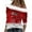 Red, variant on Women Christmas Outfit Women's Off Shoulder Long Sleeve Print Tunic Top with Straps for Seasonal Holiday Wear Black M