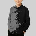 thumbnail image 2 of Boys Long Sleeve Shirts Fashion Lightweight Button Up Shirt 2026 Spring Casual Crewneck Tops Size 3-14, 2 of 7