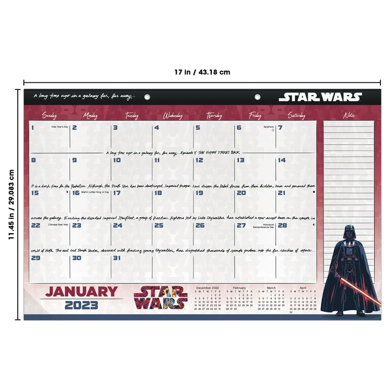 Trends International 2023 Star Wars: Saga Desk Pad Calendar