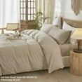 thumbnail image 4 of Washed Cotton Duvet Cover Set Linen Feel Natural Wrinkle Lightweight Comfy (King  Linen), 4 of 6