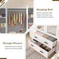 thumbnail image 5 of Blotout 70" Armoire Wardrobe Closet with Mirror & LED Lights, 4 Door Wardrobe Armoire with 2 Large Drawers, LED Wood Armoire Storage with Hanging Rods and Multi-Layer Shelves(White), 5 of 8