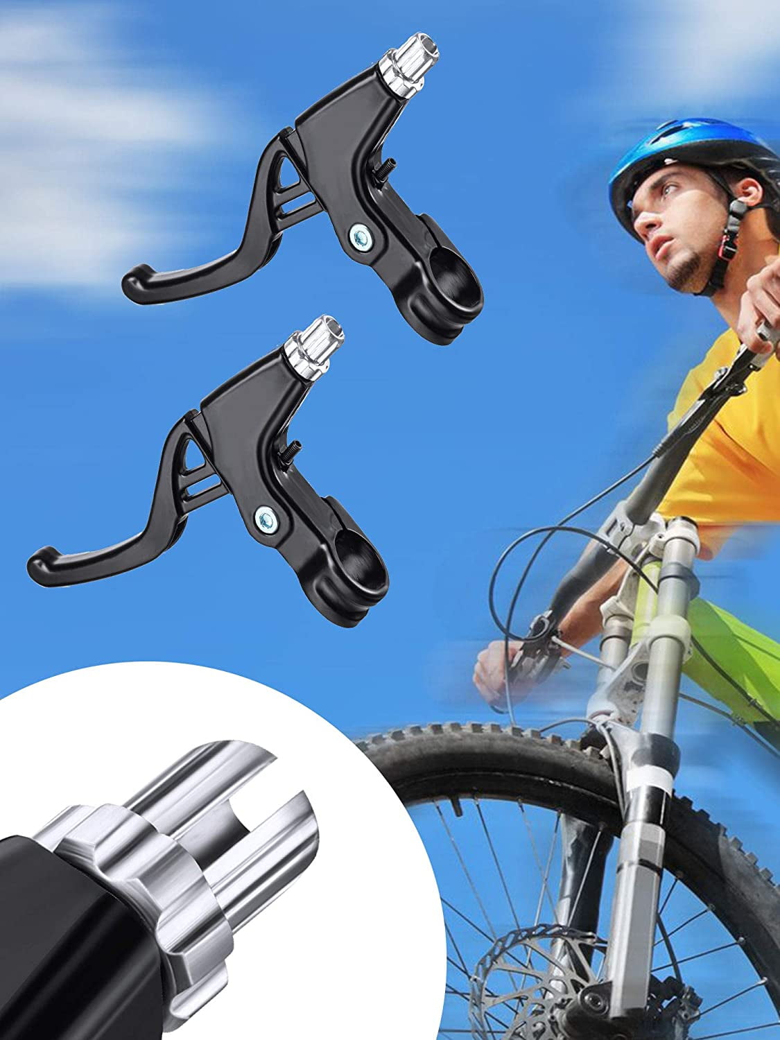 1 Pair Bicycle Handle Brakes Lever MTB BMX Road Bike Hand Bar Brake Lever Set 