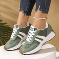 thumbnail image 3 of HEWUQI Women's Fashion Thick Sole Sneakers Breathable Arch Support Casual Textile Walking Shoes for Upper Rubber Sole All Seasons Green Size 6.5, 3 of 6