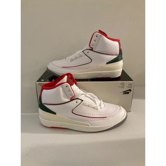 Ni - ke Ni - ke Air Jordan 2 Retro Italy Origins White Fire Red Sail DR8884-101 Men’s Sizes