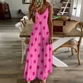 thumbnail image 4 of Large Dark Hot Pink Polka Dots on Light Hot Pink Sleeveless Dress dresses for womens dresses ladies summer, 4 of 6