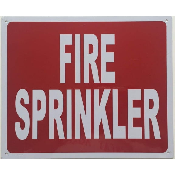 FIRE Sprinkler Sign (Aluminum Reflective, RED 10x12) (ref-2201)