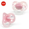 Medela Baby Original Pacifier for 0-6 Months, BPA-Free, Lightweight & Orthodontic, Baby Pacifiers, 2-Pack, Pink and Pink with Swan and Butterfly Design