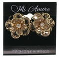 thumbnail image 2 of Flower Stud-Earrings With Crystal Accents Gold-Tone & Clear Colored #LQE3276, 2 of 2
