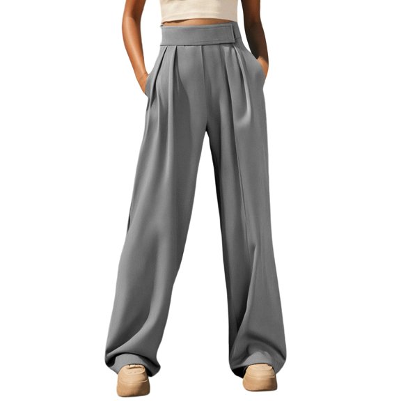 Krdevn Womens Pants - Women's Casual Pants High Waisted Straight Leg Trousers for Daily Wear Jogging Outdoor Activities Comfortable Work Slacks with Tape,Pants for Women,Size:XXL