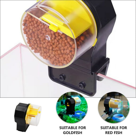 Uonlytech 1 Set of Shrimp Feeder Automatic Design Yellow Plastic for Fish Feeding on Weekends