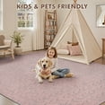 thumbnail image 4 of Pink Area Rug 5x7 Rugs for Living Room Bedroom High Low Textured Jacquard Boho Neutral Carpet - Non Slip Machine Washable Rug Dining Nursery Living Room Farmhouse Rug, 4 of 13