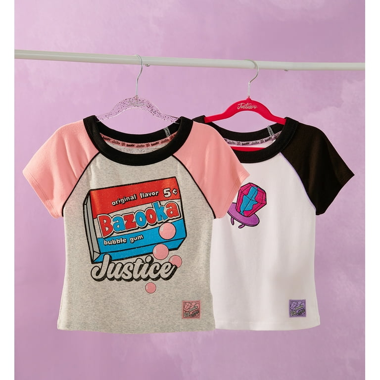 Justice Girls Ring Pop Collab Raglan Baby Tee, Sizes XS-XLP