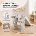thumbnail image 5 of DKMOCO Foldable Toddler Slide，Kids Slide with Basketball Hoop & Ring Toss, Indoor Outdoor Playset for Kids 1-3, White Gray, 5 of 8