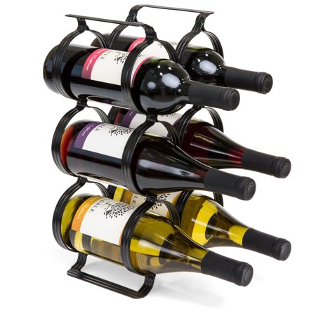 Best Choice Products 6-Bottle Secure Steel Countertop Wine Rack Storage w/ Built-In Handles - (Best 15 Dollar Wine)