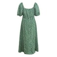 thumbnail image 4 of Plus Size Floral Print a Line Dress Women Casual Square Neck Flowy Comfortable Feminine Spring Summer Fall Boho Maxi Dress, 4 of 5