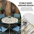 thumbnail image 4 of Gray Beige Floral Round Fitted Tablecloth with Elastic Edge, Waterproof Table Cloth Table Cover for 45"-54" Tables, Spring Modern Botanical Flowers Blossom Tablecloths for Dining Picnic Outdoor, 4 of 9