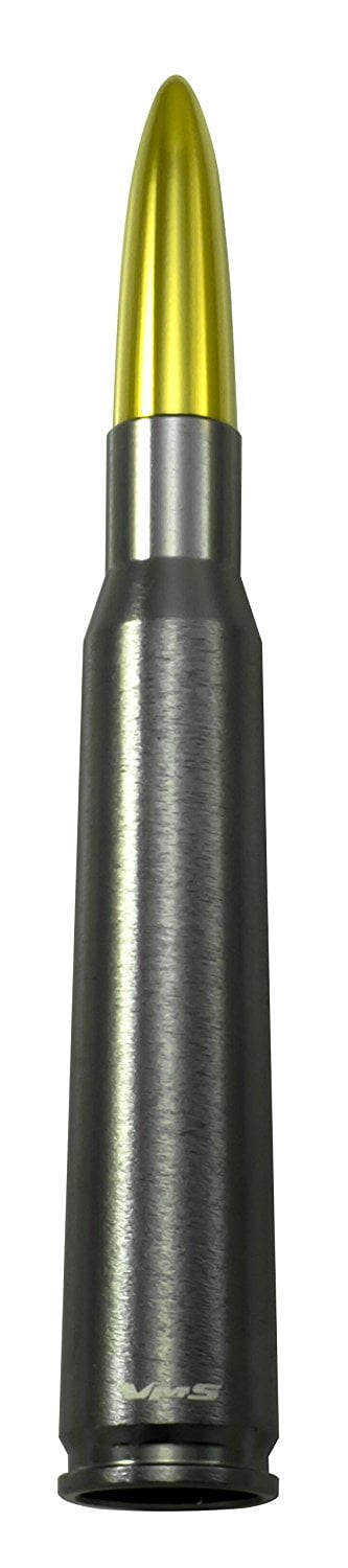 50 Cal Caliber GUNMETAL BLACK TIP BULLET ANTENNA Heavy Gauge CNC Machined Billet Aluminum Short for HARLEY DAVIDSON Road King Road Glide Electra Glide Street Glide Touring Models with TOUR PAK ONLY
