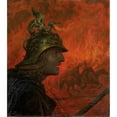 thumbnail image 3 of Hans Thoma 12x14 Black Modern Framed Museum Art Print Titled - The War (1907), 3 of 5