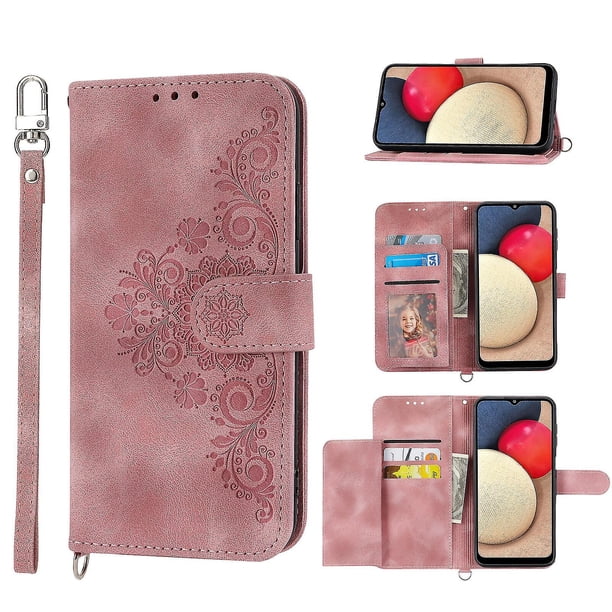 Funda de piel sintética estilo empresarial para Samsung A14 5G con tarjetero Lenyard