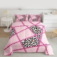 thumbnail image 2 of Castle Fairy Animal Cheetah Print Full Size Comforter Sets 3-Piece for Kids Teens Adults,Geometric Chain Plaid Bedding Comforter Set,Dreamy Princess Lightweight Bedding Sets,Microfiber Bedroom Decor, 2 of 8