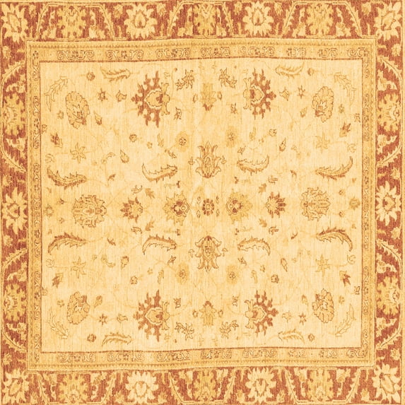 Ahgly Company Indoor Square Oriental Brown Modern Area Rugs, 6' Square