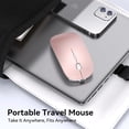 thumbnail image 6 of RaceGT USB C Wireless Mouse for MacBook Pro/Air, Rechargeable Portable Silent Mouse for Laptop, USB C & USB A Dual Mode Receiver Cordless Mice for MacBook, Mac, PC, Chromebook, Multi-Device-Rose Gold, 6 of 7