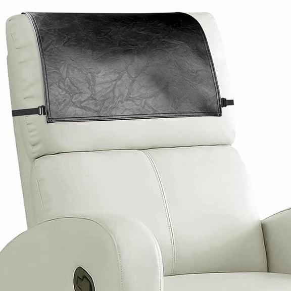 Headrest Cover for Recliner Chair Recliner Headrest Protector Faux Leather Headrest Cover with Elastic Straps Black