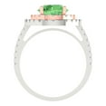 thumbnail image 4 of Halo Engagement Ring for Women - 2.6ct Simulated Green Diamond in 18K White/Rose Gold Promise Ring, 4 of 5