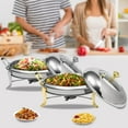 thumbnail image 2 of ChicHomey Large 24cm Round Chafing Dish Stainless Steel Catering Dish Buffet Chafer Silver, 2 of 7