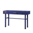thumbnail image 3 of Blue Vanity Desk With Metal - Functional Storage, Clean Lines For Modern Look Cargo Table Build Frame, Iron Plate Top, Daily Use, 3 of 3