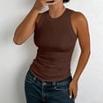 thumbnail image 2 of tank tops for women Summer Ribbed Racerback Thick Strap Sleeveless Basic Casual Daily Top, 2 of 5