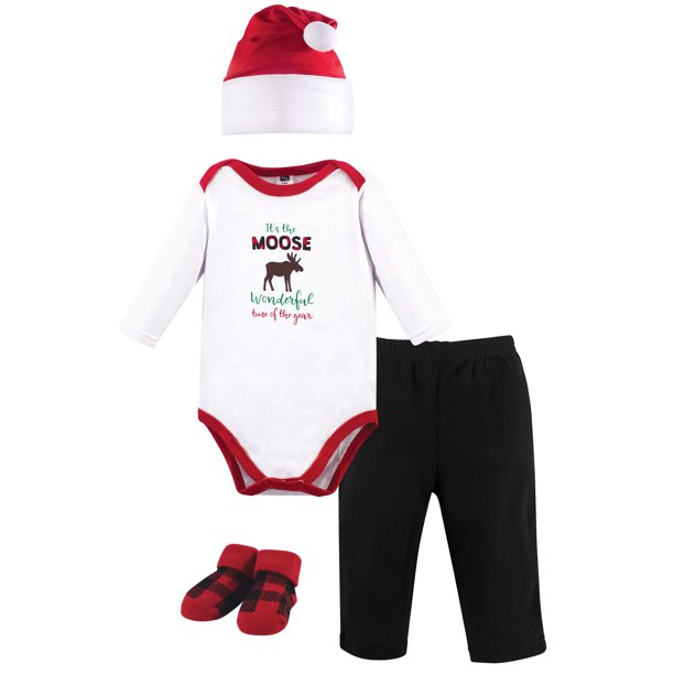Hudson Baby Hudson Baby Newborn Boy Holiday Clothing Gift Set, 4pc