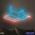 thumbnail image 4 of Handmadetneonsign Cute Cat Reading Book Neon Sign, Cat Led Light, Book Wall Art, Home Wall Decor 91437, 4 of 5