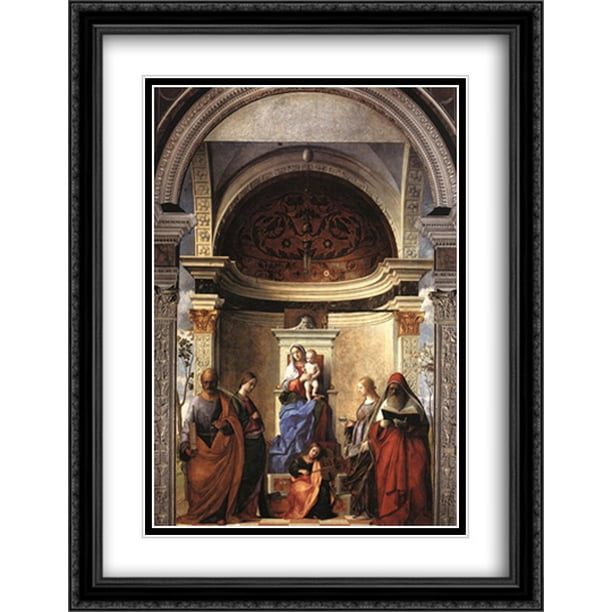 San Zaccaria Altarpiece 2x Matted 28x36 Large Black Ornate Framed Art Print By Bellini Giovanni Walmart Com Walmart Com